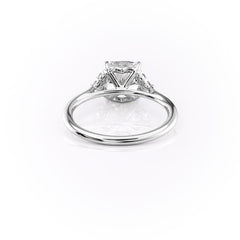 Cushion Harmony 1.57 Carat VVS1 Lab-Grown Three Stone Engagement Ring in 18K White Gold Back View