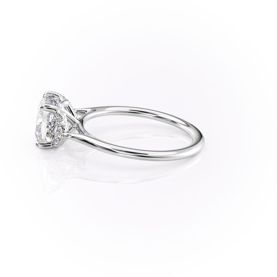 Cushion Harmony 1.57 Carat VVS1 Lab-Grown Three Stone Engagement Ring in 18K White Gold Left View