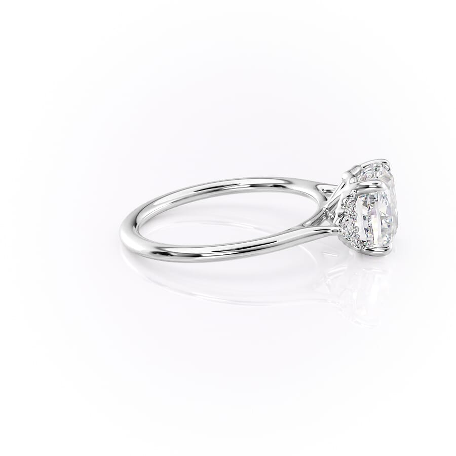 Cushion Harmony 1.57 Carat VVS1 Lab-Grown Three Stone Engagement Ring in 18K White Gold Right View