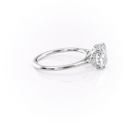 Cushion Harmony 1.57 Carat VVS1 Lab-Grown Three Stone Engagement Ring in 18K White Gold Right View