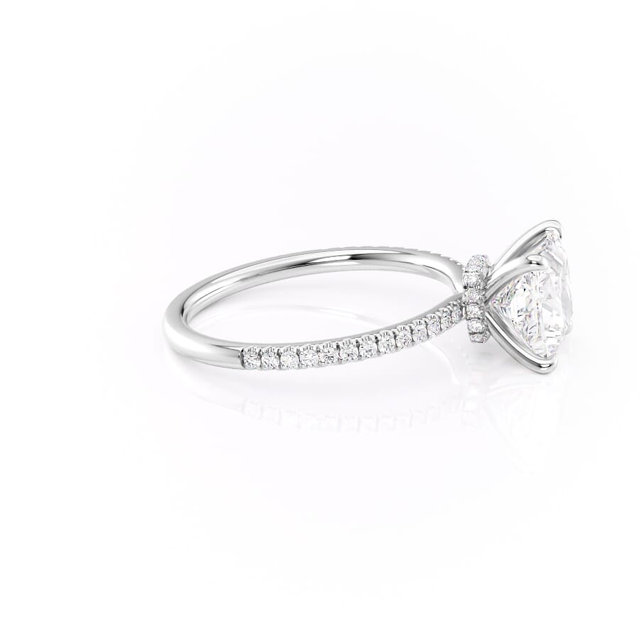 Dawn Radiance 2.17 Carat VVS1 Lab-Grown Princess Hidden Halo Pave Engagement Ring in 18K White Gold Right View