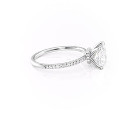 Dawn Radiance 2.17 Carat VVS1 Lab-Grown Princess Hidden Halo Pave Engagement Ring in 18K White Gold Right View