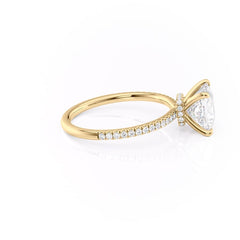 Dawn Radiance 2.17 Carat VVS1 Lab-Grown Princess Hidden Halo Pave Engagement Ring in 18K Yellow Gold Right View