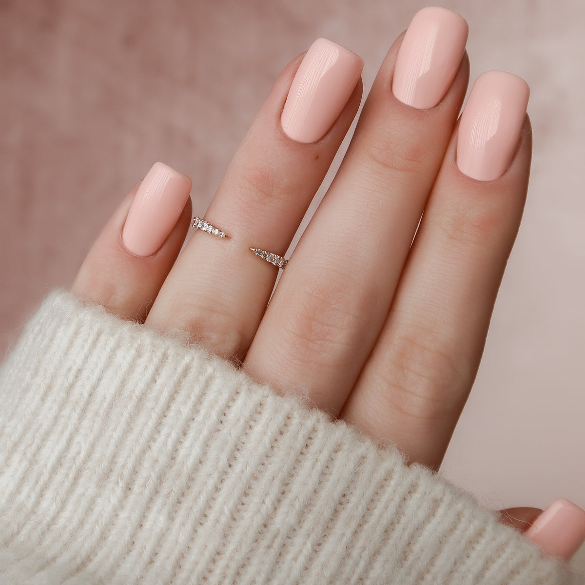 Dawn Splendor VVS1 Lab-Grown Half Eternity Wedding Ring in 18K Rose Gold Finger View