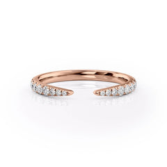 Dawn Splendor VVS1 Lab-Grown Half Eternity Wedding Ring in 18K Rose Gold Front View