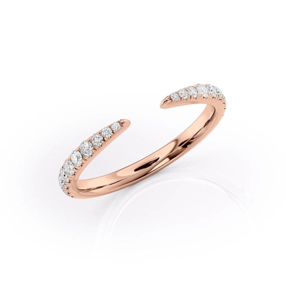 Dawn Splendor VVS1 Lab-Grown Half Eternity Wedding Ring in 18K Rose Gold Standing View