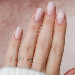 Dawn Splendor VVS1 Lab-Grown Half Eternity Wedding Ring in 18K White Gold Finger View