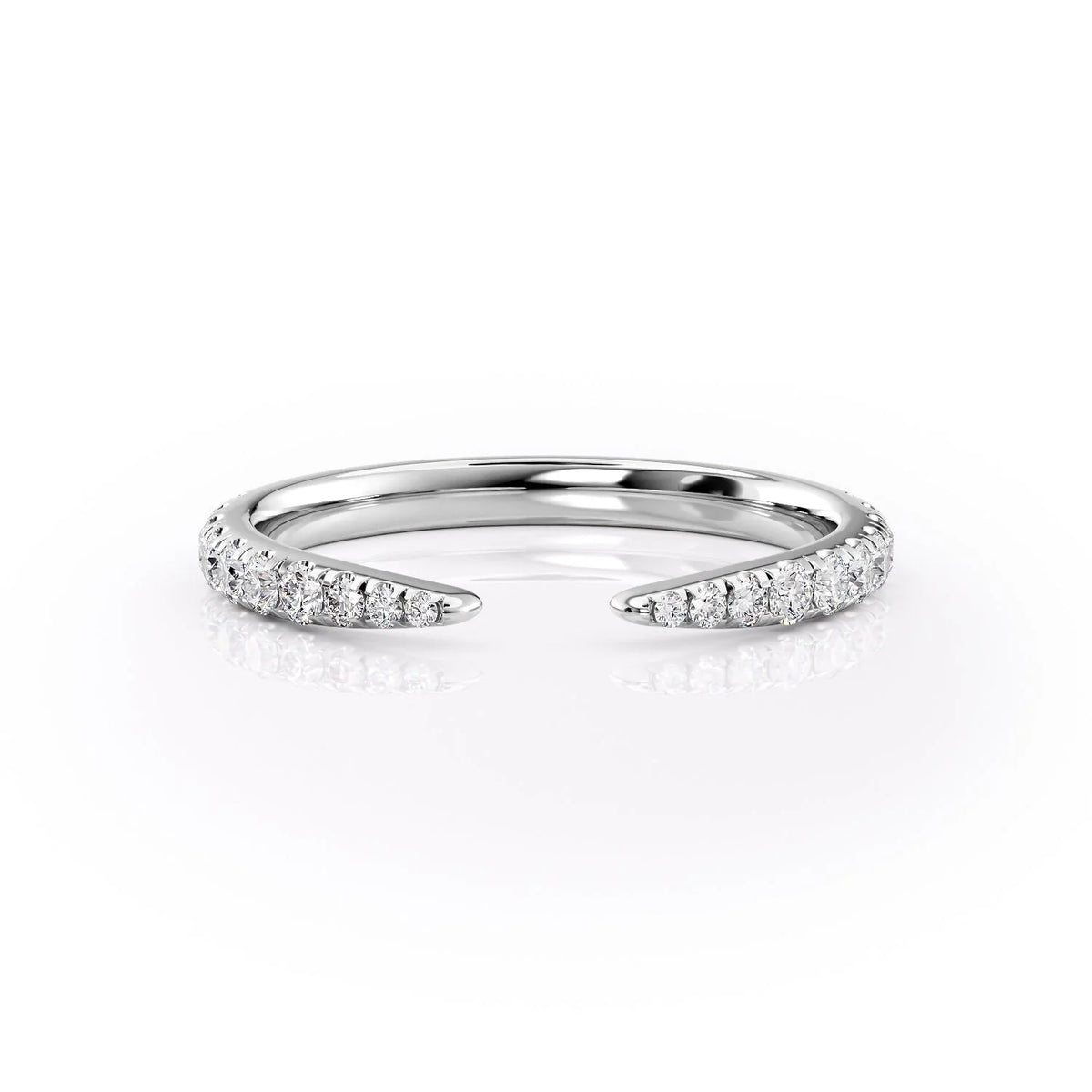 Dawn Splendor VVS1 Lab-Grown Half Eternity Wedding Ring in 18K White Gold Front View
