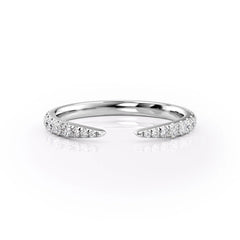 Dawn Splendor VVS1 Lab-Grown Half Eternity Wedding Ring in 18K White Gold Front View