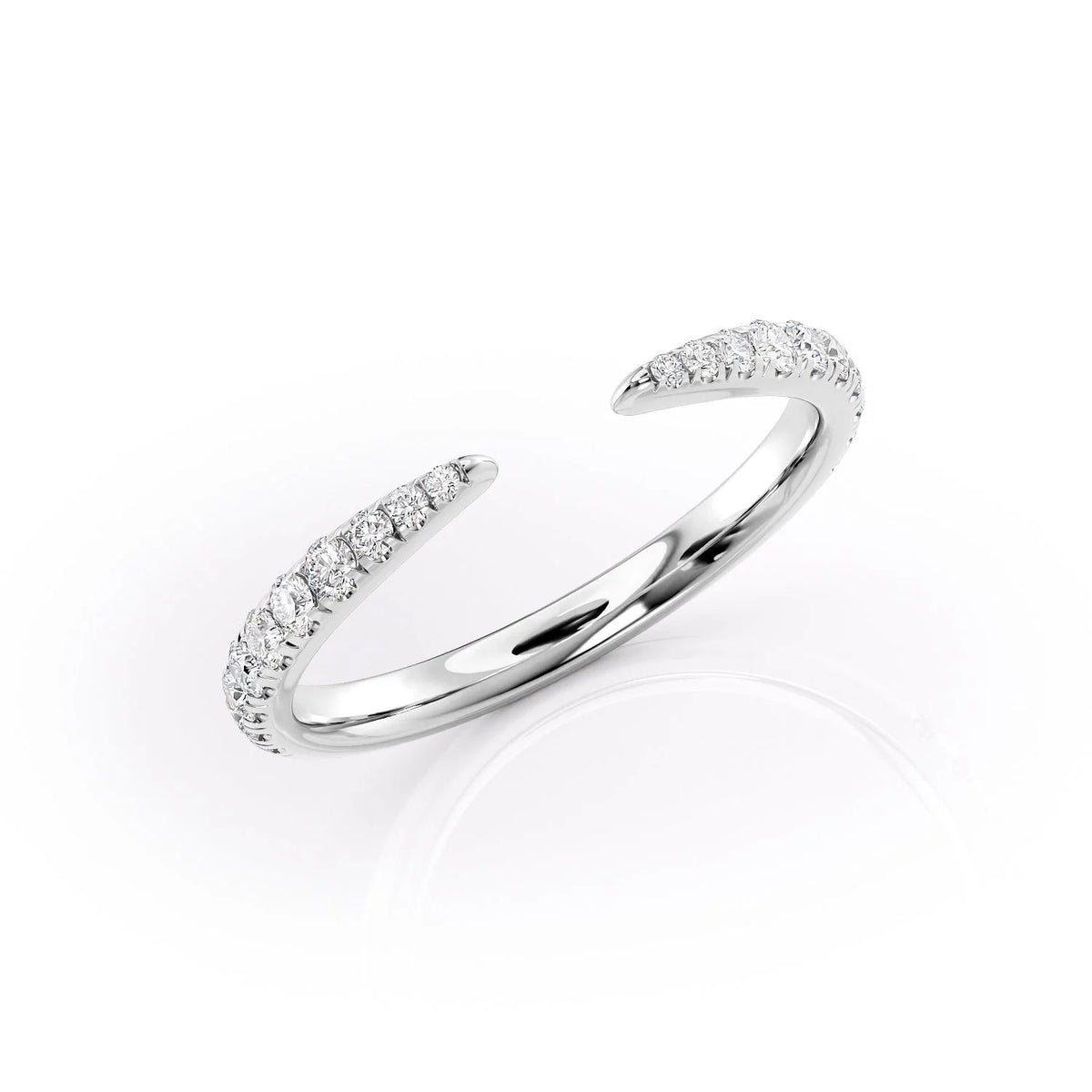 Dawn Splendor VVS1 Lab-Grown Half Eternity Wedding Ring in 18K White Gold Standing View