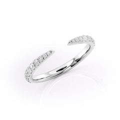 Dawn Splendor VVS1 Lab-Grown Half Eternity Wedding Ring in 18K White Gold Standing View