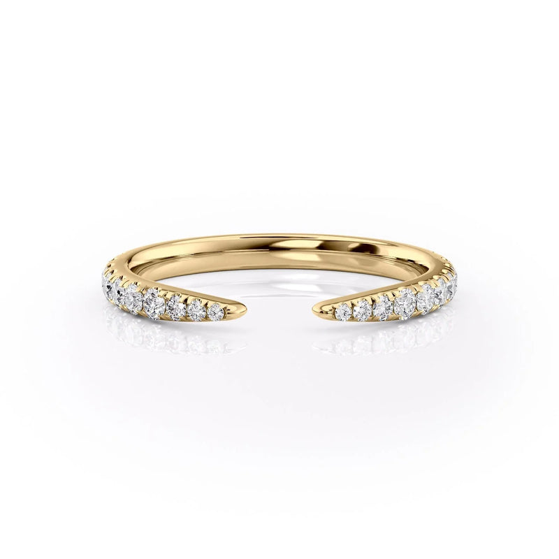 Dawn Splendor VVS1 Lab-Grown Half Eternity Wedding Ring in 18K Yellow Gold Front View