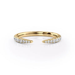 Dawn Splendor VVS1 Lab-Grown Half Eternity Wedding Ring in 18K Yellow Gold Front View