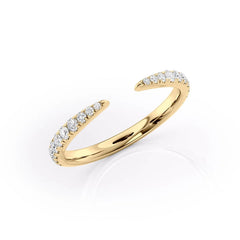 Dawn Splendor VVS1 Lab-Grown Half Eternity Wedding Ring in 18K Yellow Gold Standing View