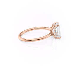 Deco Poise 1.39 Carat VVS Lab-Grown Emerald Hidden Halo Engagement Ring in 18K Rose Gold Right View 