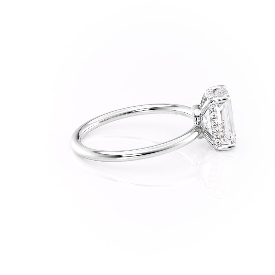 Deco Poise 1.39 Carat VVS Lab-Grown Emerald Hidden Halo Engagement Ring in 18K White Gold Right View 