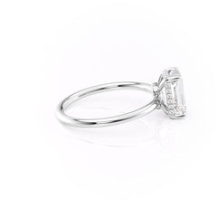 Deco Poise 1.39 Carat VVS Lab-Grown Emerald Hidden Halo Engagement Ring in 18K White Gold Right View 