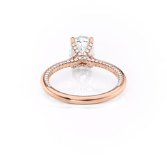 Divine Allure 2.01 Carat VVS1 Lab-Grown Oval Solitaire With Accents Engagement Ring in 18K Rose Gold Back View