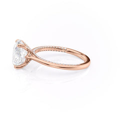 Divine Allure 2.01 Carat VVS1 Lab-Grown Oval Solitaire With Accents Engagement Ring in 18K Rose Gold Left View