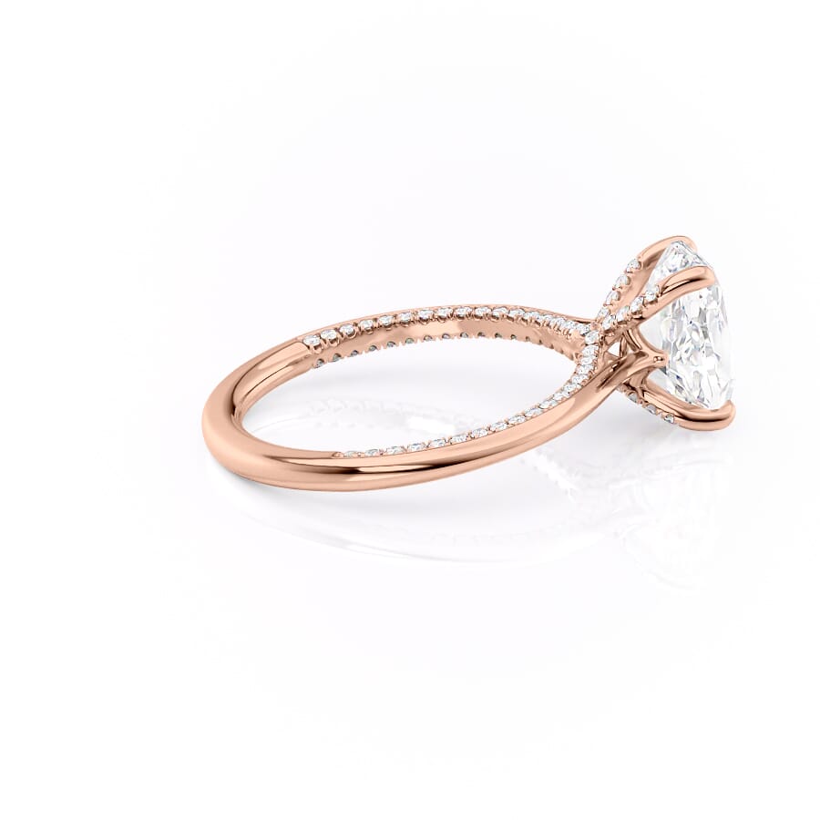 Divine Allure 2.01 Carat VVS1 Lab-Grown Oval Solitaire With Accents Engagement Ring in 18K Rose Gold Right View
