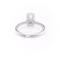 Divine Allure 2.01 Carat VVS1 Lab-Grown Oval Solitaire With Accents Engagement Ring in 18K White Gold Back View