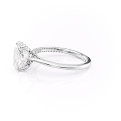Divine Allure 2.01 Carat VVS1 Lab-Grown Oval Solitaire With Accents Engagement Ring in 18K White Gold Left View