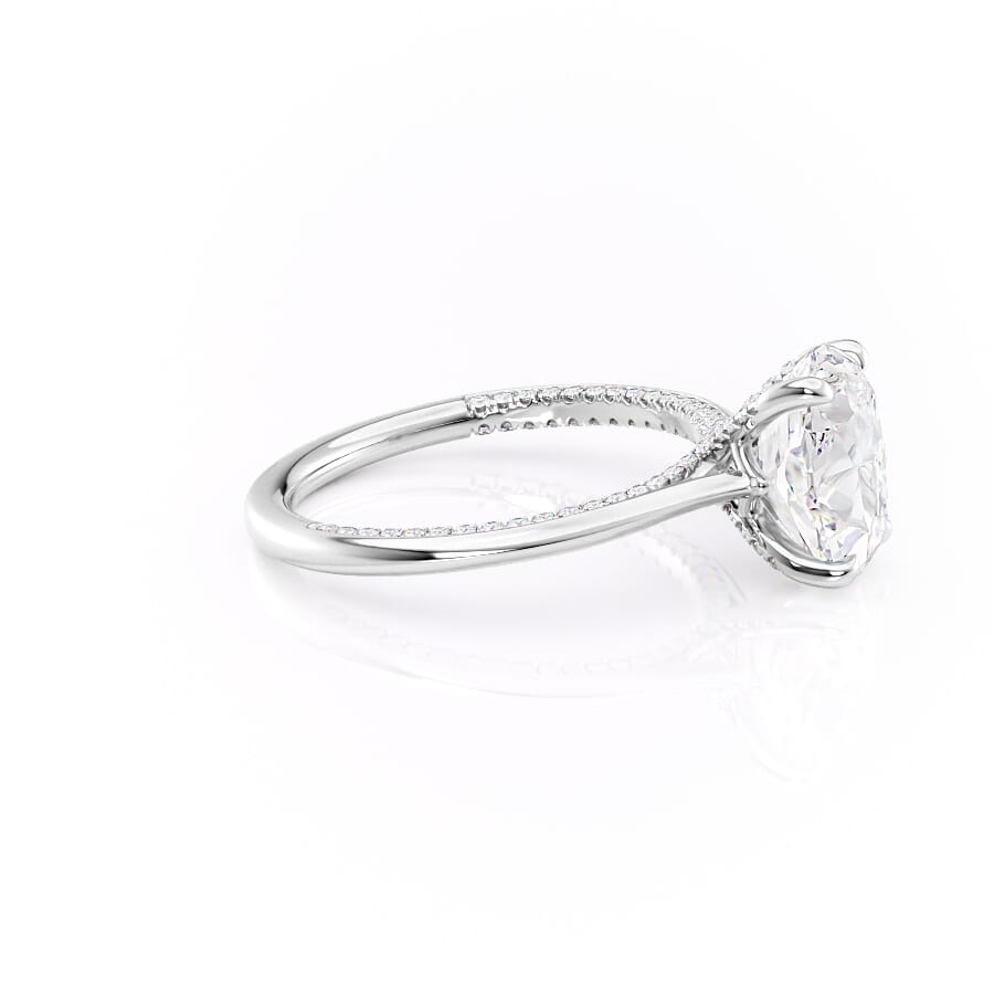 Divine Allure 2.01 Carat VVS1 Lab-Divine Allure 2.01 Carat VVS1 Lab-Grown Oval Solitaire With Accents Engagement Ring in 18K White Gold Right View