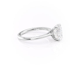 Divine Allure 2.01 Carat VVS1 Lab-Divine Allure 2.01 Carat VVS1 Lab-Grown Oval Solitaire With Accents Engagement Ring in 18K White Gold Right View