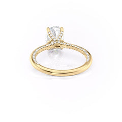 Divine Allure 2.01 Carat VVS1 Lab-Grown Oval Solitaire With Accents Engagement Ring in 18K Yellow Gold Back Side View