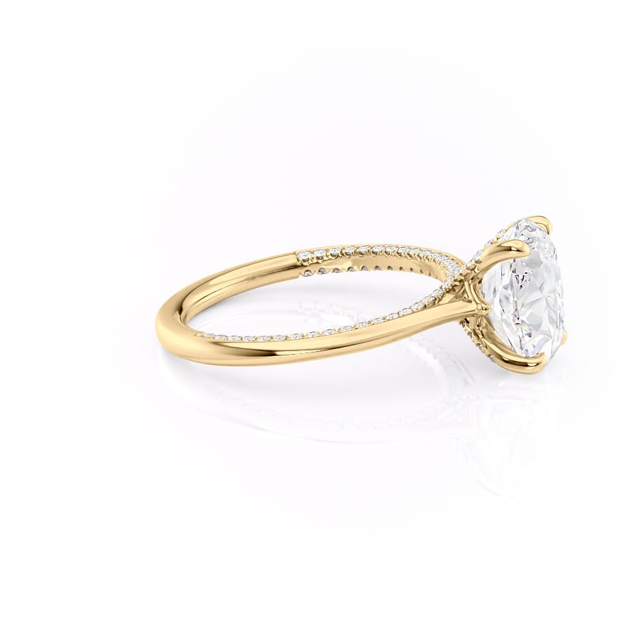 Divine Allure 2.01 Carat VVS1 Lab-Grown Oval Solitaire With Accents Engagement Ring in 18K Yellow Gold Right Side View