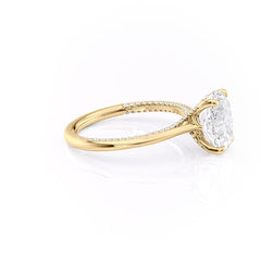 Divine Allure 2.01 Carat VVS1 Lab-Grown Oval Solitaire With Accents Engagement Ring in 18K Yellow Gold Right Side View