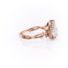 Divine Gleam 2 Carat VVS1 Lab‑Grown Pear Halo Engagement Ring in 18K Rose Gold Right View