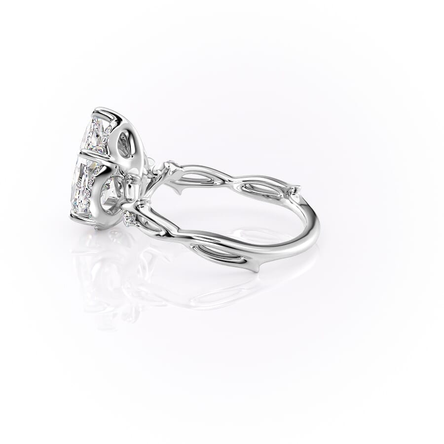 Divine Gleam 2 Carat VVS1 Lab‑Grown Pear Halo Engagement Ring in 18K White Gold Left View