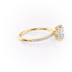 Echelon 1.94 Carat VVS Lab-Grown Asscher Hidden Halo Pave Engagement Ring in 18K Rose Gold Yellow Gold Right View