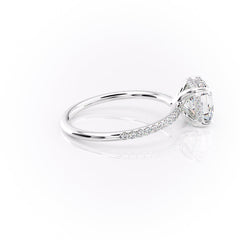 Echelon 1.94 Carat VVS Lab-Grown Asscher Hidden Halo Pave Engagement Ring in 18K White Gold Right View