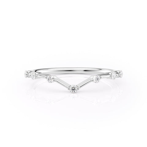 Echo Wave VVS Lab-Grown Half-Eternity Wedding Ring in 18K Gold