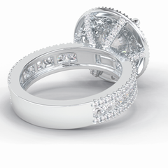 Eclipse 2.06 Carat Round VS1 Lab-Grown Double Halo Engagement Ring in 18K White Gold