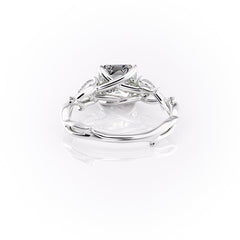 Eldergrove Prism 1.55 Carat VVS Lab-Grown Asscher Three-Stone Engagement Ring in 18K White Gold Back View