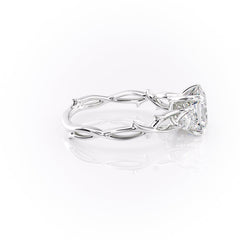 Eldergrove Prism 1.55 Carat VVS Lab-Grown Asscher Three-Stone Engagement Ring in 18K White Gold Right View