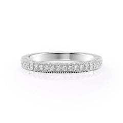 Elegant Halo VVS1 Lab-Grown Wedding Ring in 18K White Gold Front View