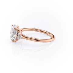 Elowen Grace 2.70 Carat VVS Lab-Grown Oval Engagement Ring in 18K Rose Gold Left View