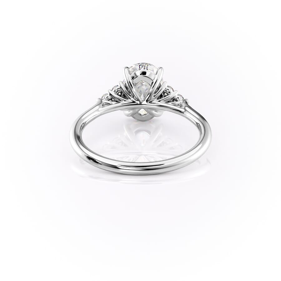 Elowen Grace 2.70 Carat VVS Lab-Grown Oval Engagement Ring in 18K White Gold Back View
