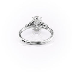 Elowen Grace 2.70 Carat VVS Lab-Grown Oval Engagement Ring in 18K White Gold Back View