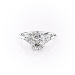 Elowen Grace 2.70 Carat VVS Lab-Grown Oval Engagement Ring in 18K White Gold Front View