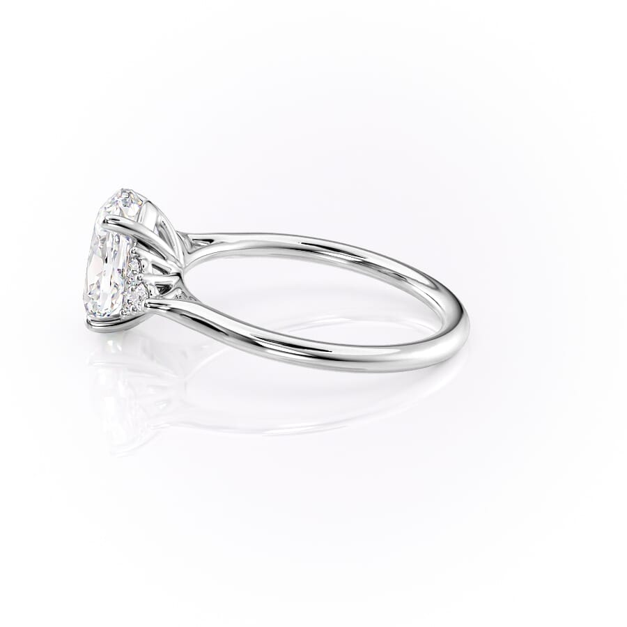 Elowen Grace 2.70 Carat VVS Lab-Grown Oval Engagement Ring in 18K White Gold Left View