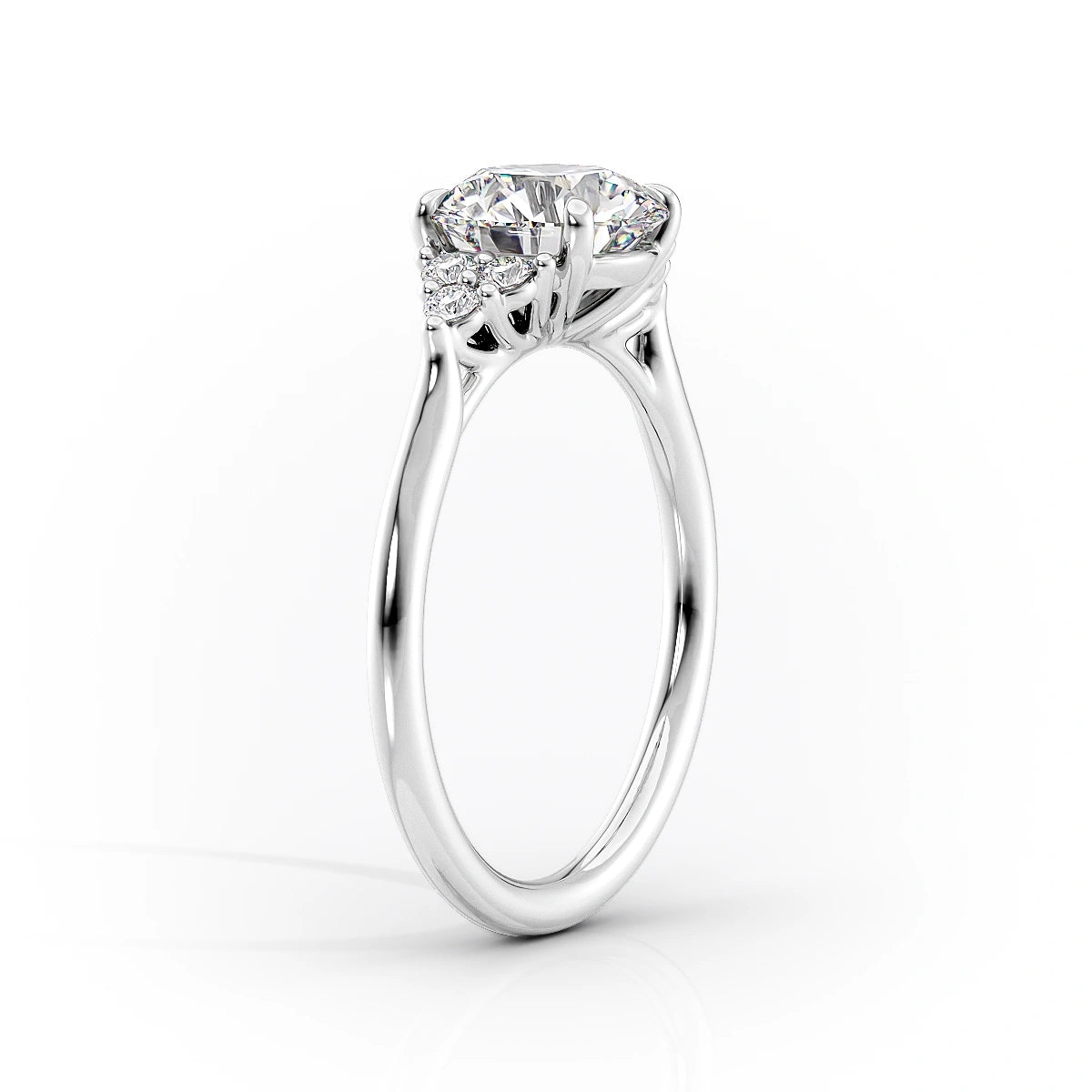 Elowen Grace 2.70 Carat VVS Lab-Grown Oval Engagement Ring in 18K White Gold Standing View