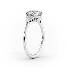 Elowen Grace 2.70 Carat VVS Lab-Grown Oval Engagement Ring in 18K White Gold Standing View