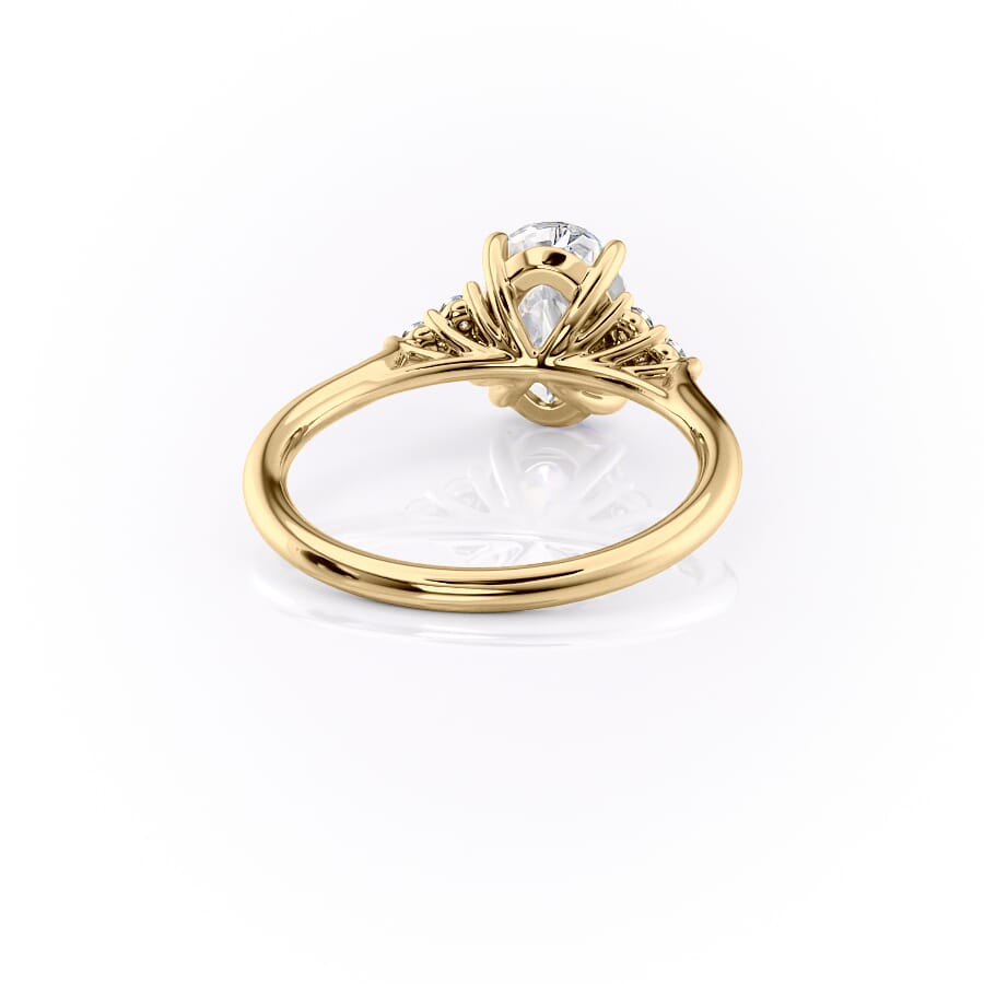 Elowen Grace 2.70 Carat VVS Lab-Grown Oval Engagement Ring in 18K Yellow Gold Back View