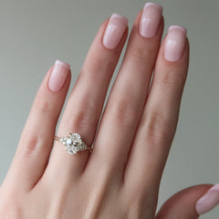 Elowen Grace 2.70 Carat VVS Lab-Grown Oval Engagement Ring in 18K Yellow Gold Finger View