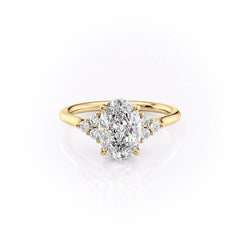 Elowen Grace 2.70 Carat VVS Lab-Grown Oval Engagement Ring in 18K Yellow Gold Front View